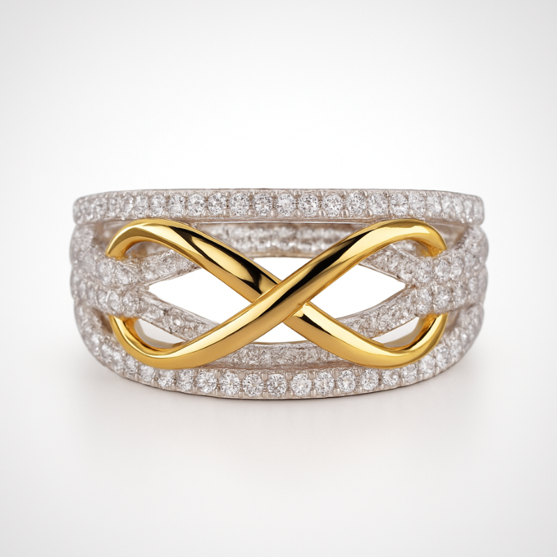 Eterna Pavé™ Silver Gold Ring