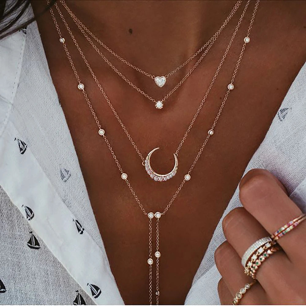 Boho Star & Moon Harmony Necklace