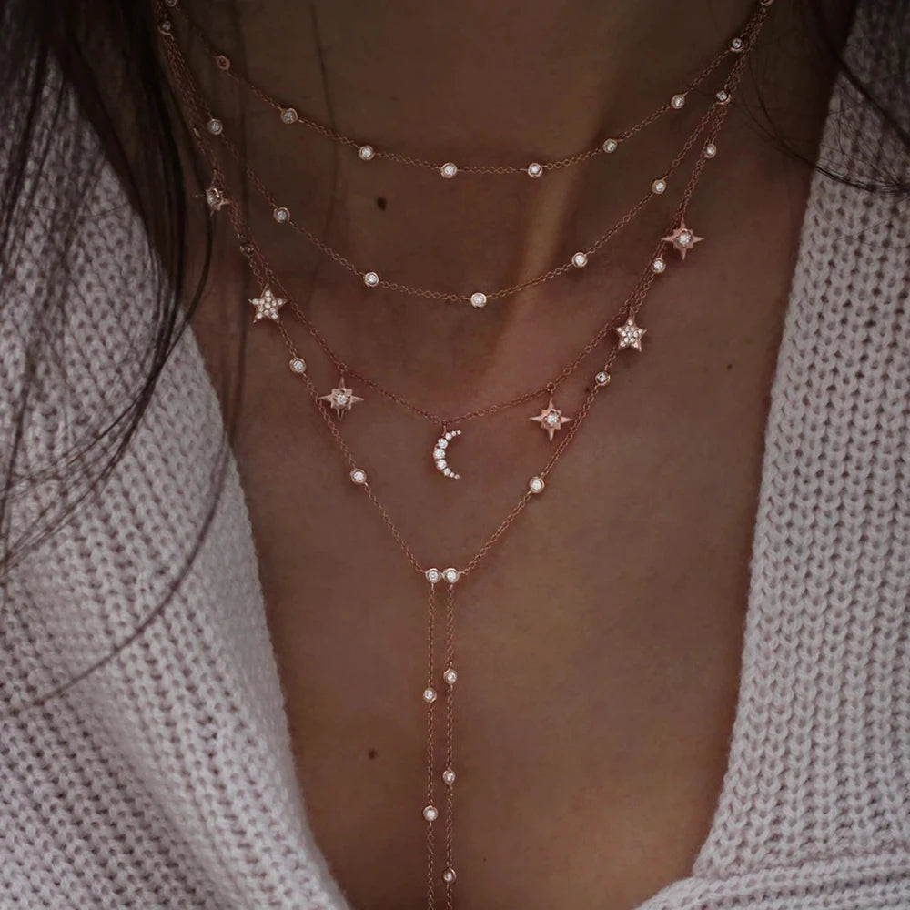 Boho Star & Moon Harmony Necklace