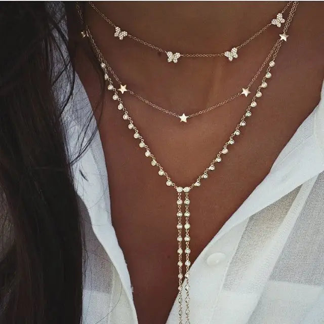 Boho Star & Moon Harmony Necklace