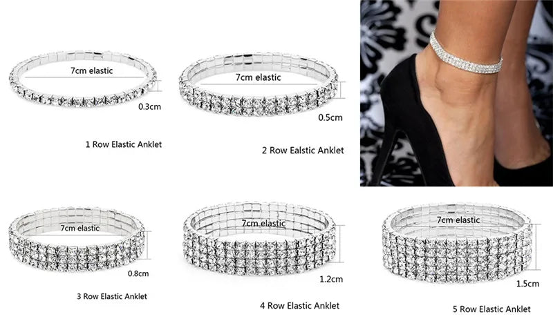 Luna Crystal Row Anklet