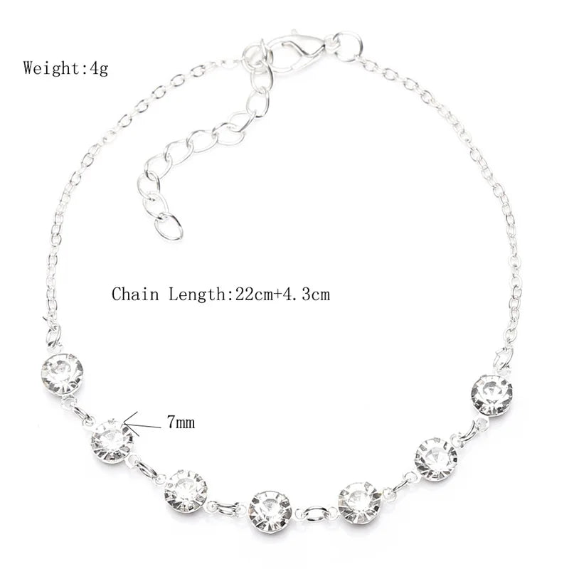 Luna Crystal Row Anklet