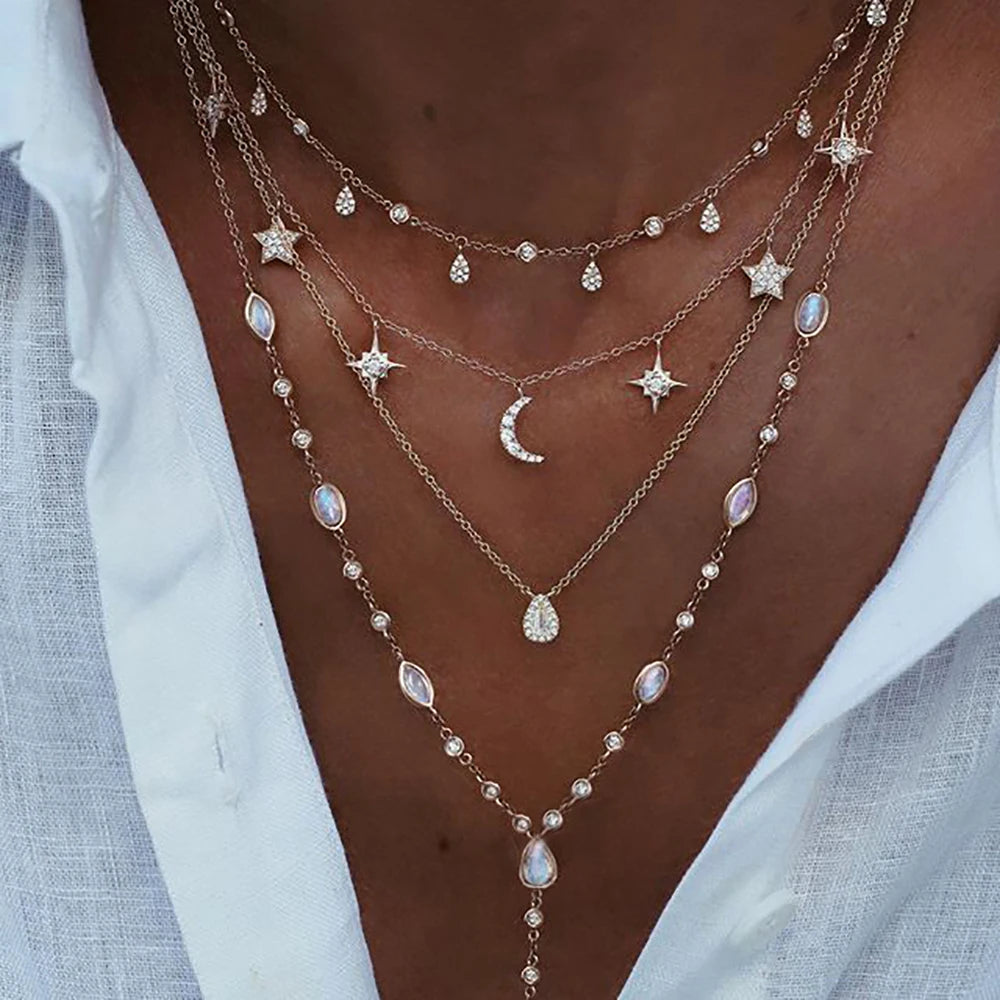 Boho Star & Moon Harmony Necklace