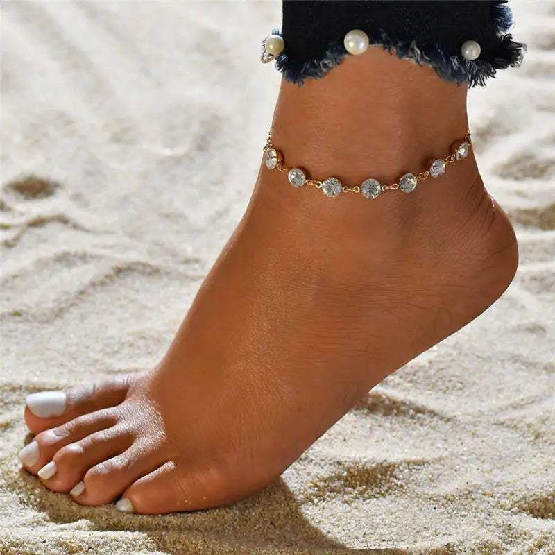 Luna Crystal Row Anklet