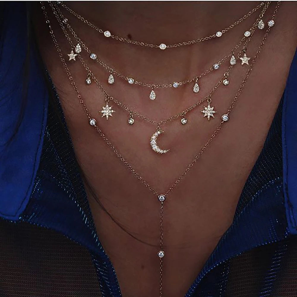 Boho Star & Moon Harmony Necklace