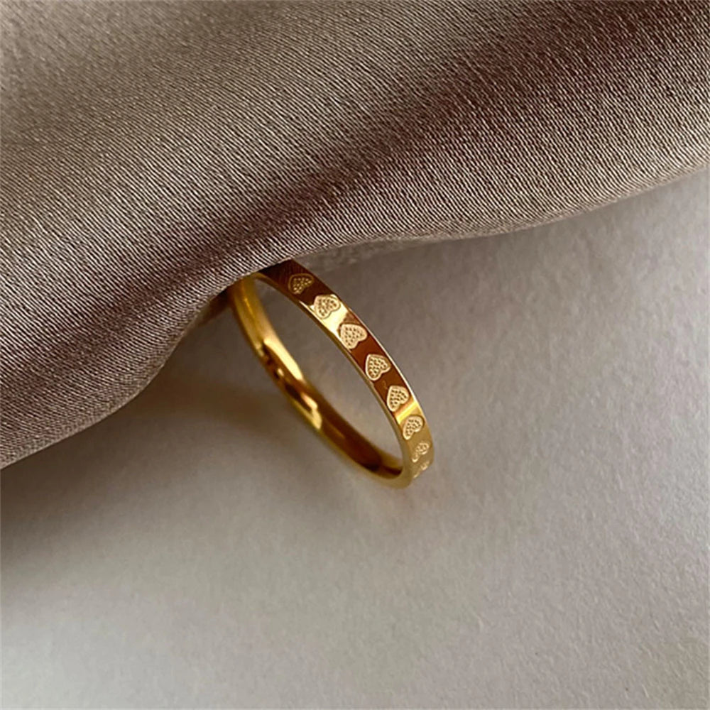 Golden Whisper Heart Ring