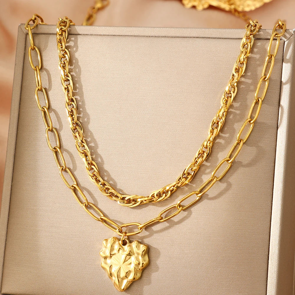 Élan Stacked Heart Necklace