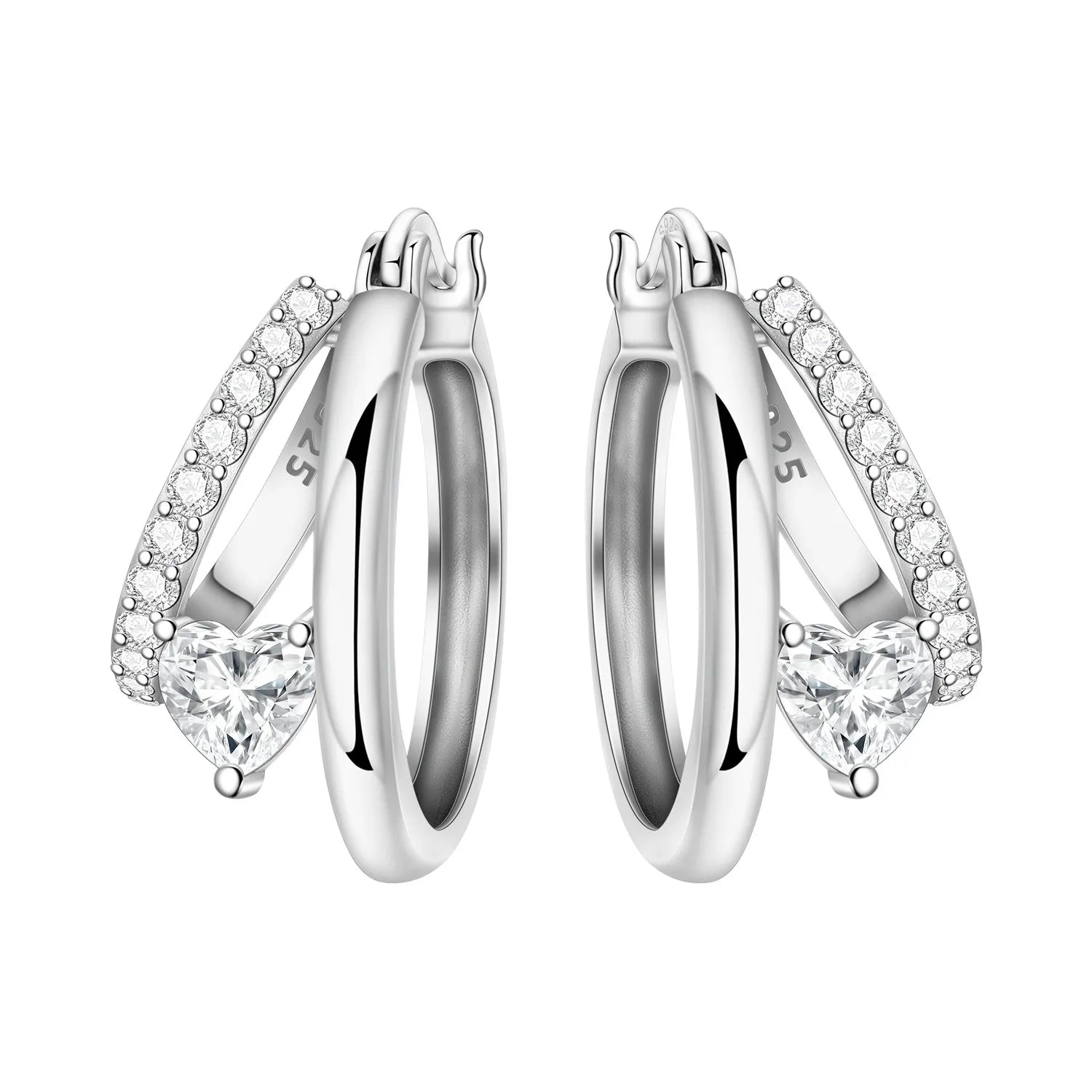 Lumineer Multi-Layer Sterling Hoops