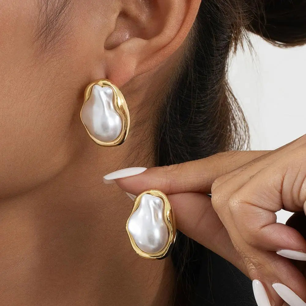 Aurielle Baroque Pearl Studs