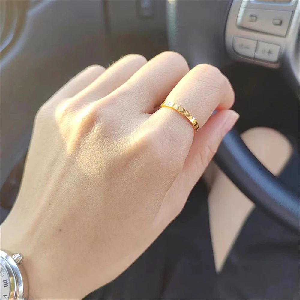 Golden Whisper Heart Ring