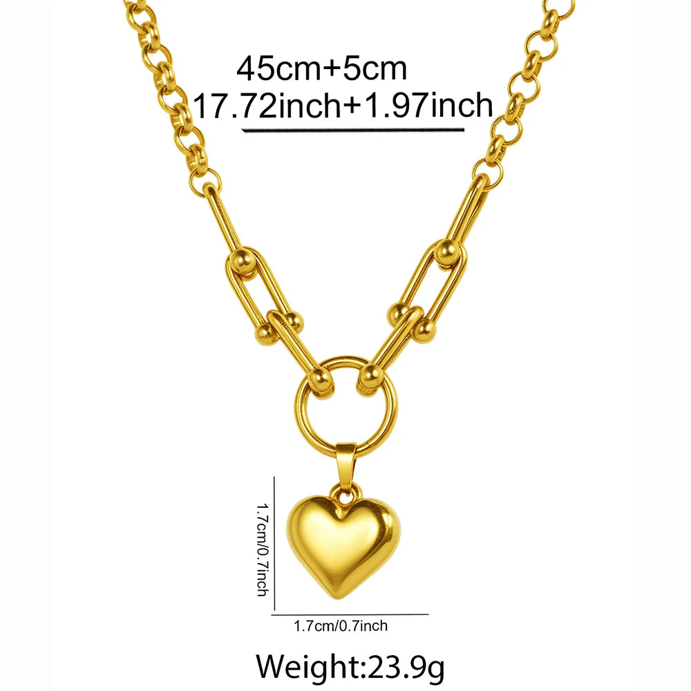 Peach Bloom Heart Necklace