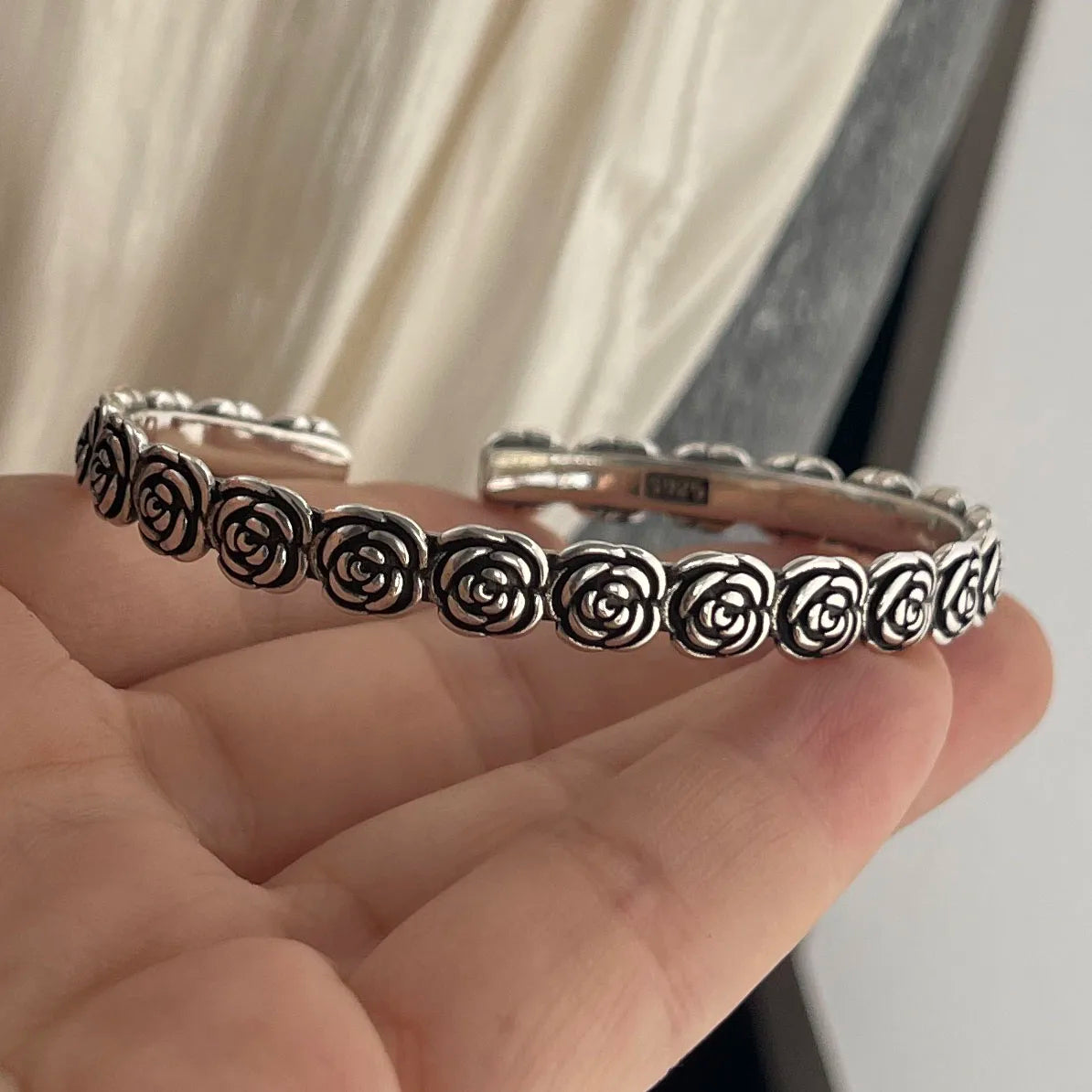 Silver Heritage Flower Band