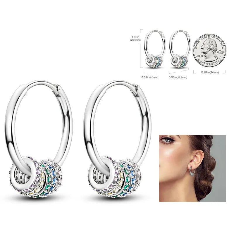 Cosmic Heart & Star Silver Hoops Collection