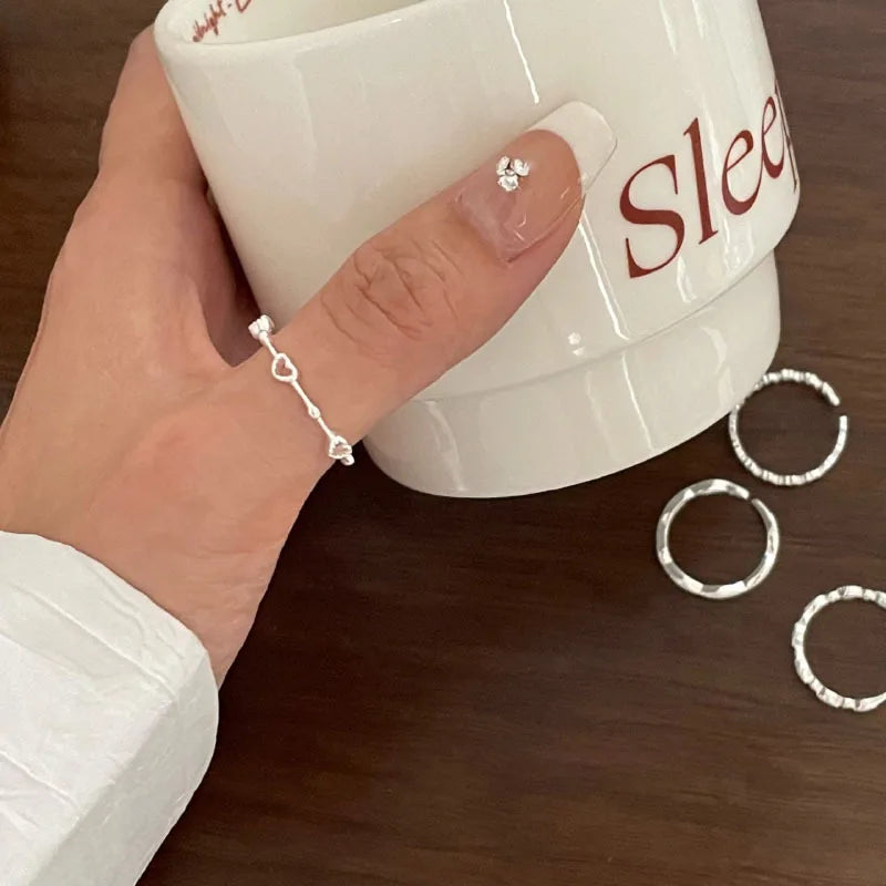 VENTFILLE Silve Love Heart Rings