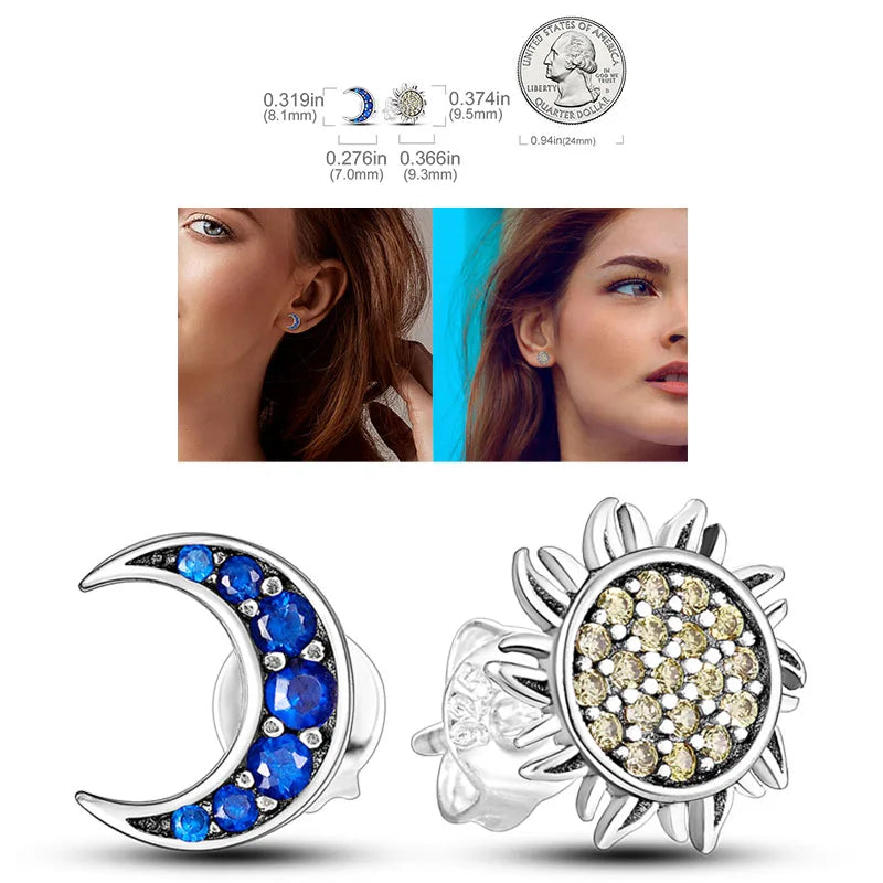 Cosmic Heart & Star Silver Hoops Collection