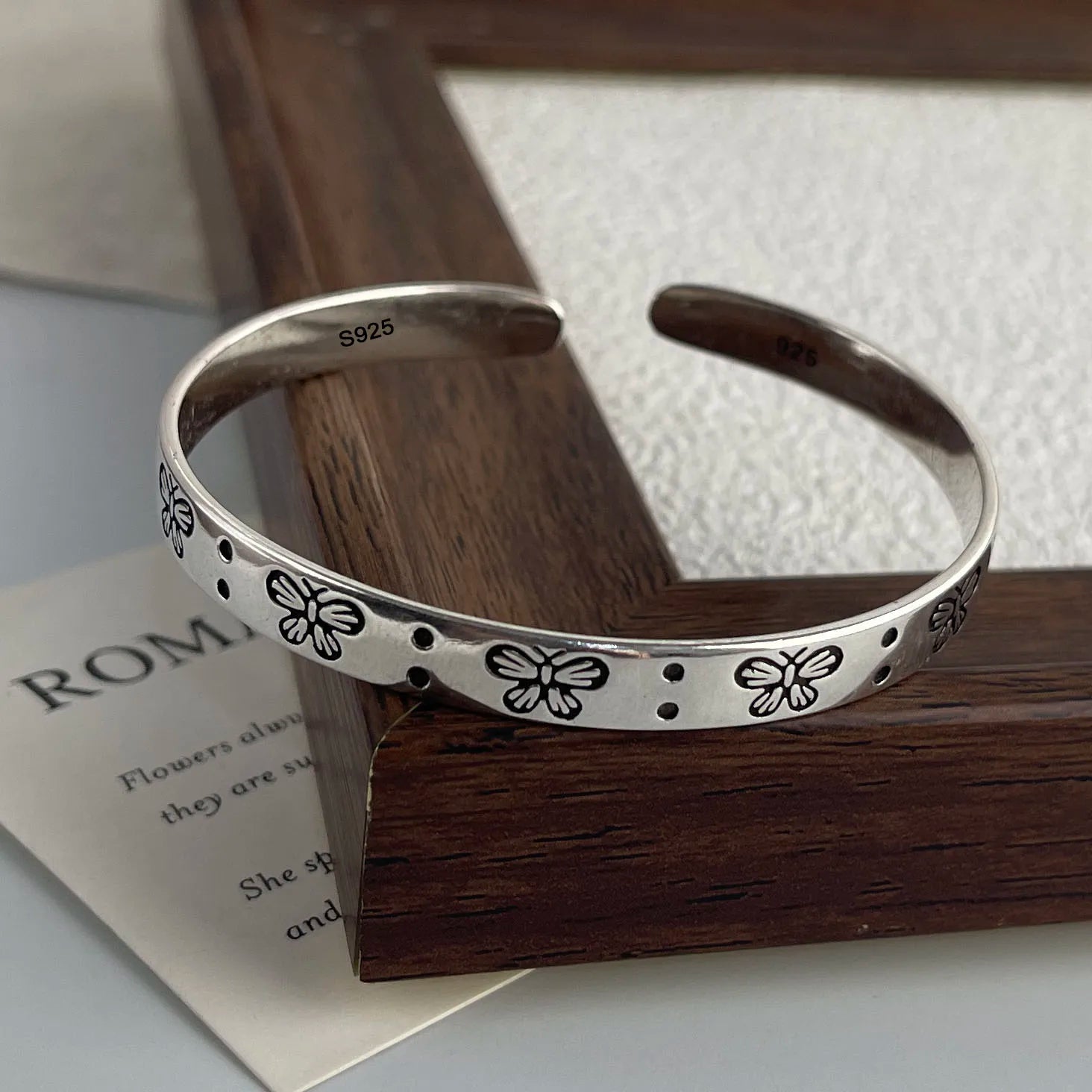 EternaBloom Vintage Silver Bracelet