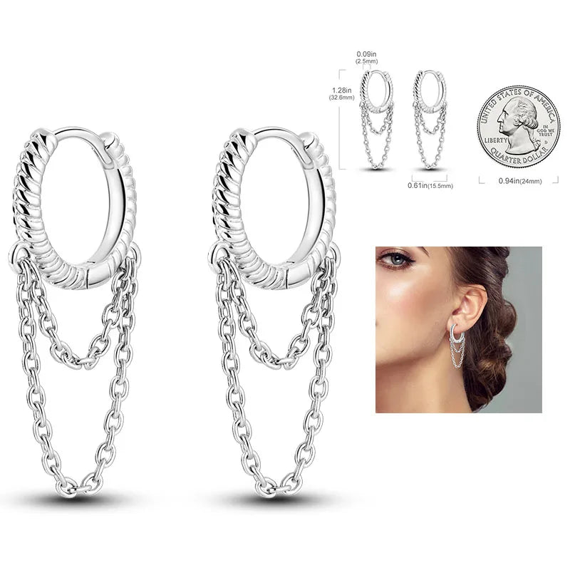 Cosmic Heart & Star Silver Hoops Collection