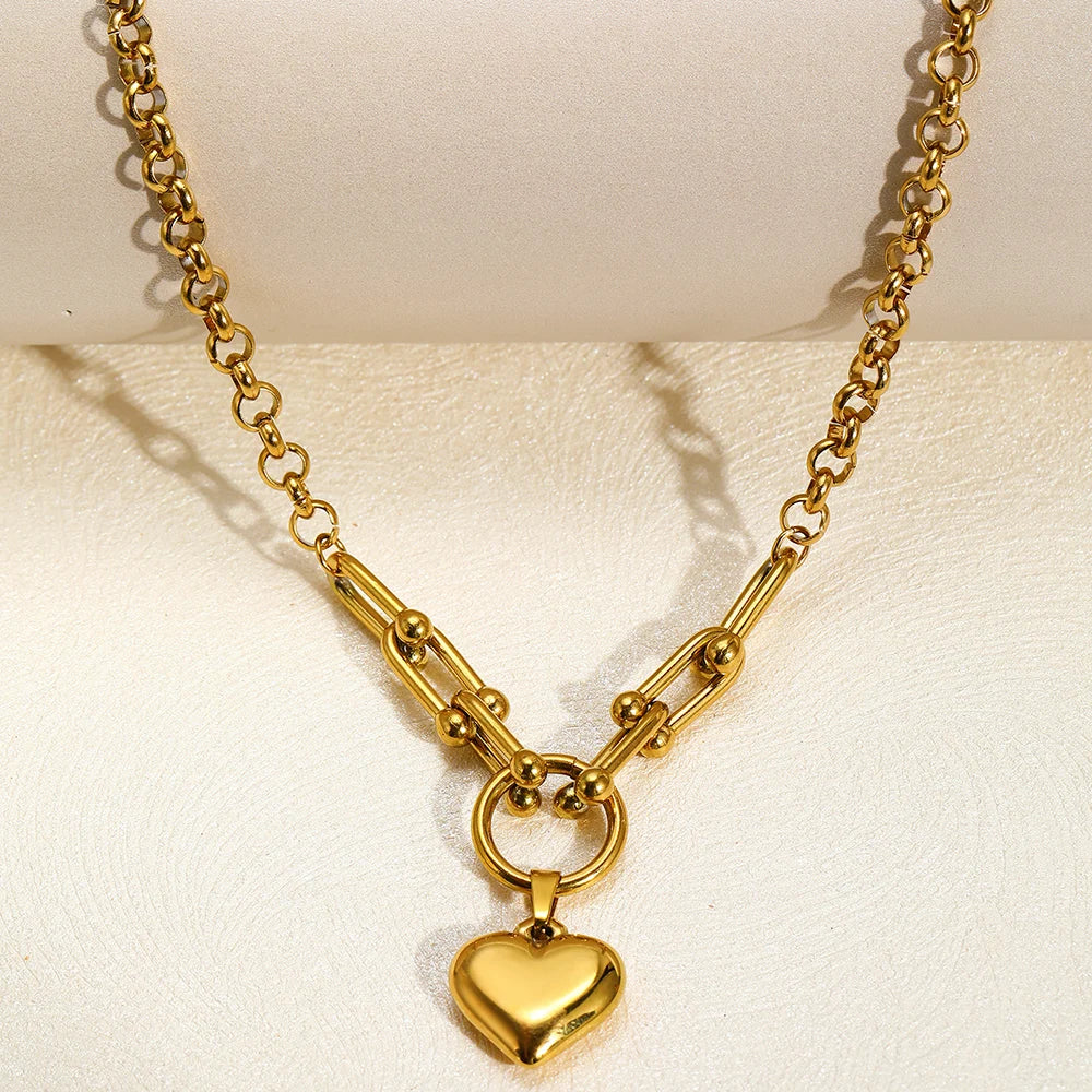 Peach Bloom Heart Necklace