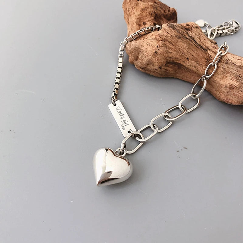 PureGrace Silver Heart Anklet