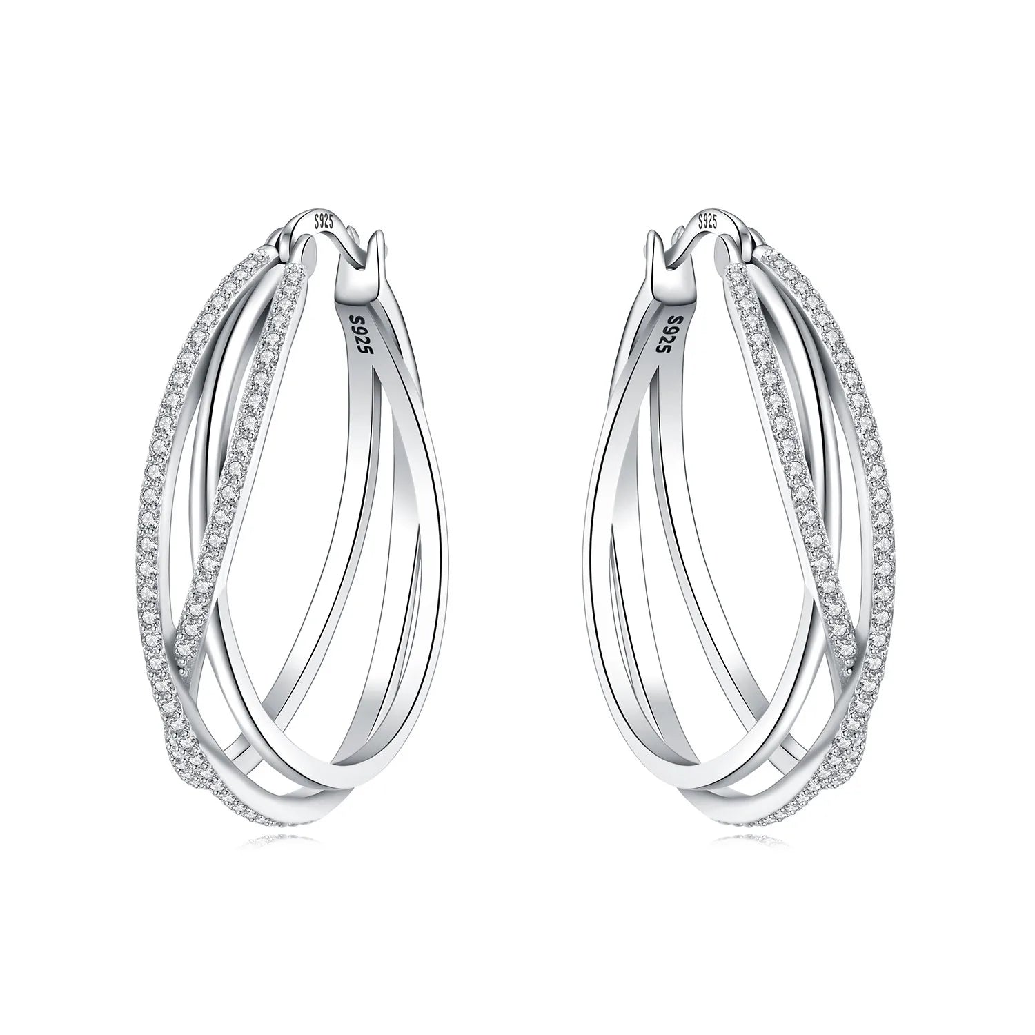 Lumineer Multi-Layer Sterling Hoops