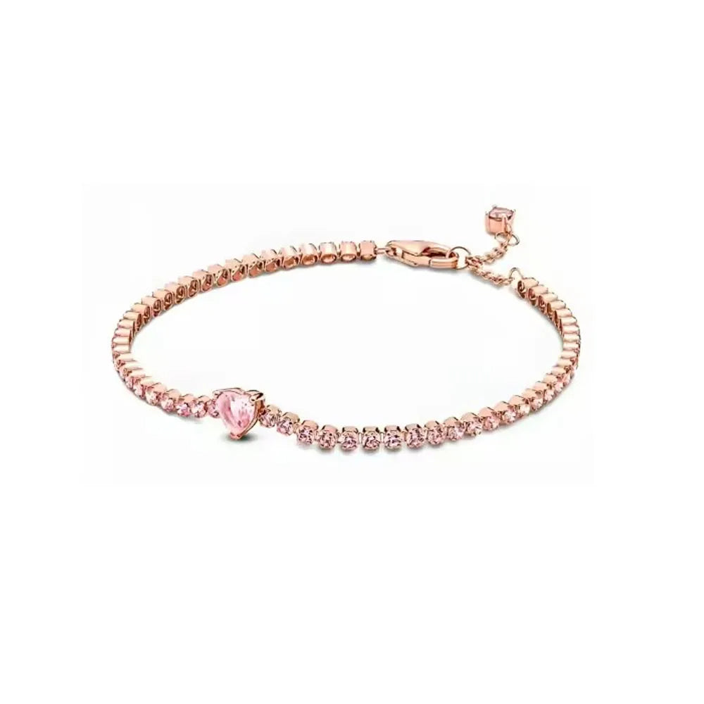 Valentina Pink & Red Heart Bracelet