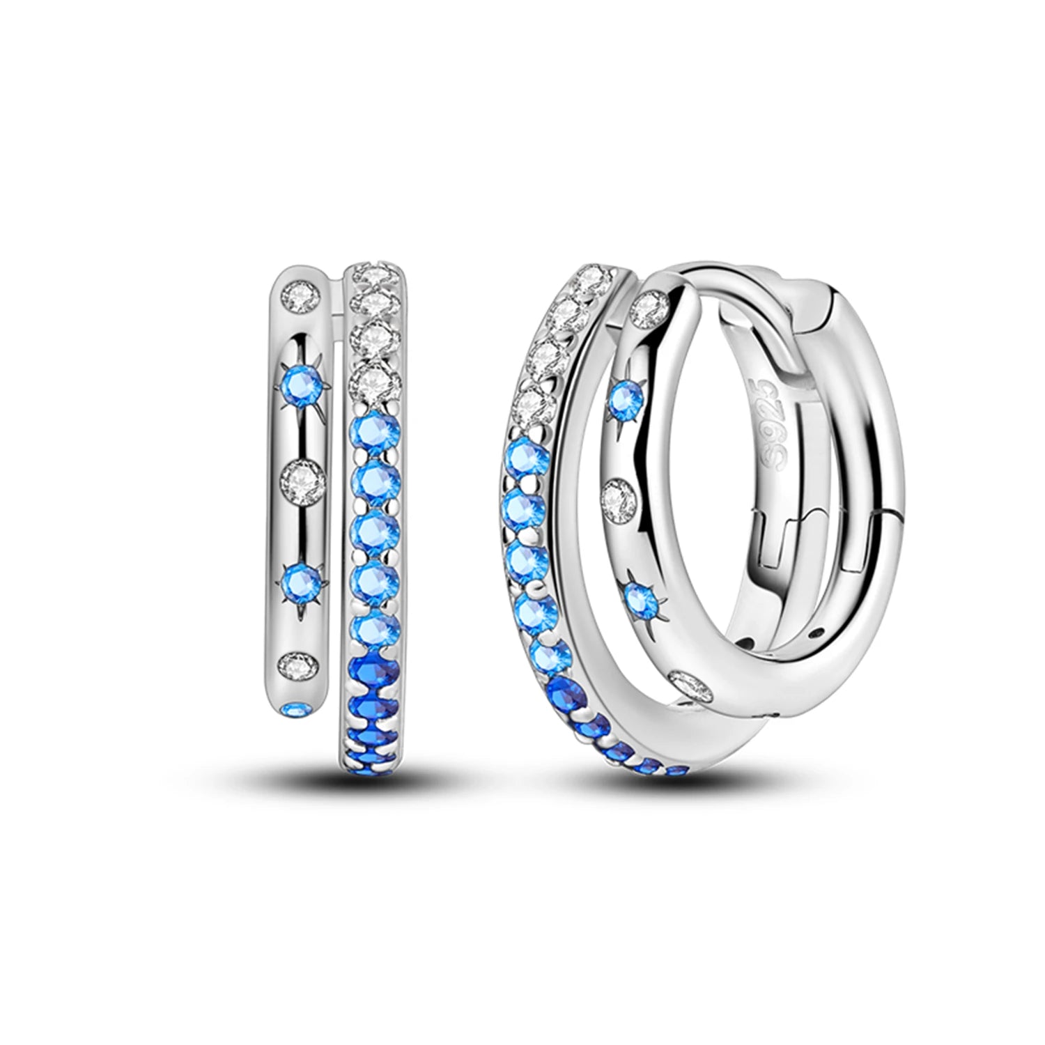 Lumineer Multi-Layer Sterling Hoops
