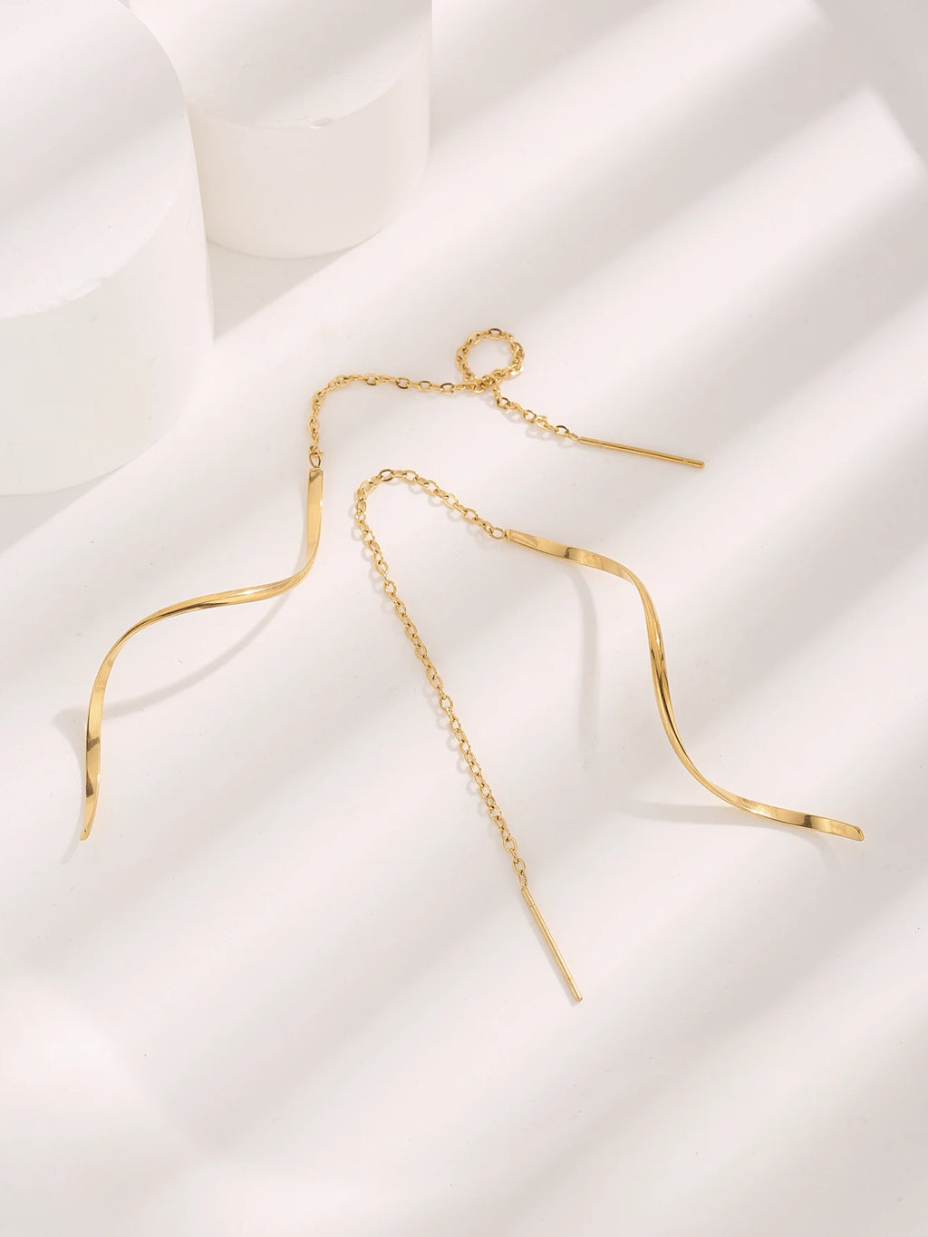 Golden Wave flow Dangle Earrings