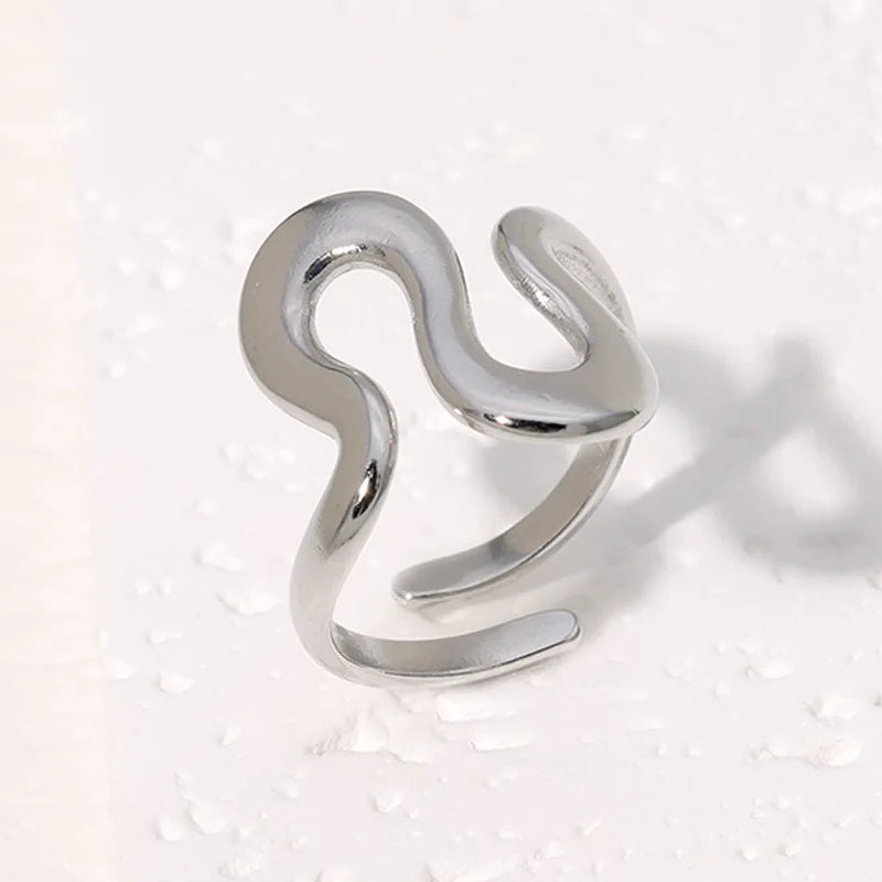 Golden Waveform Ring