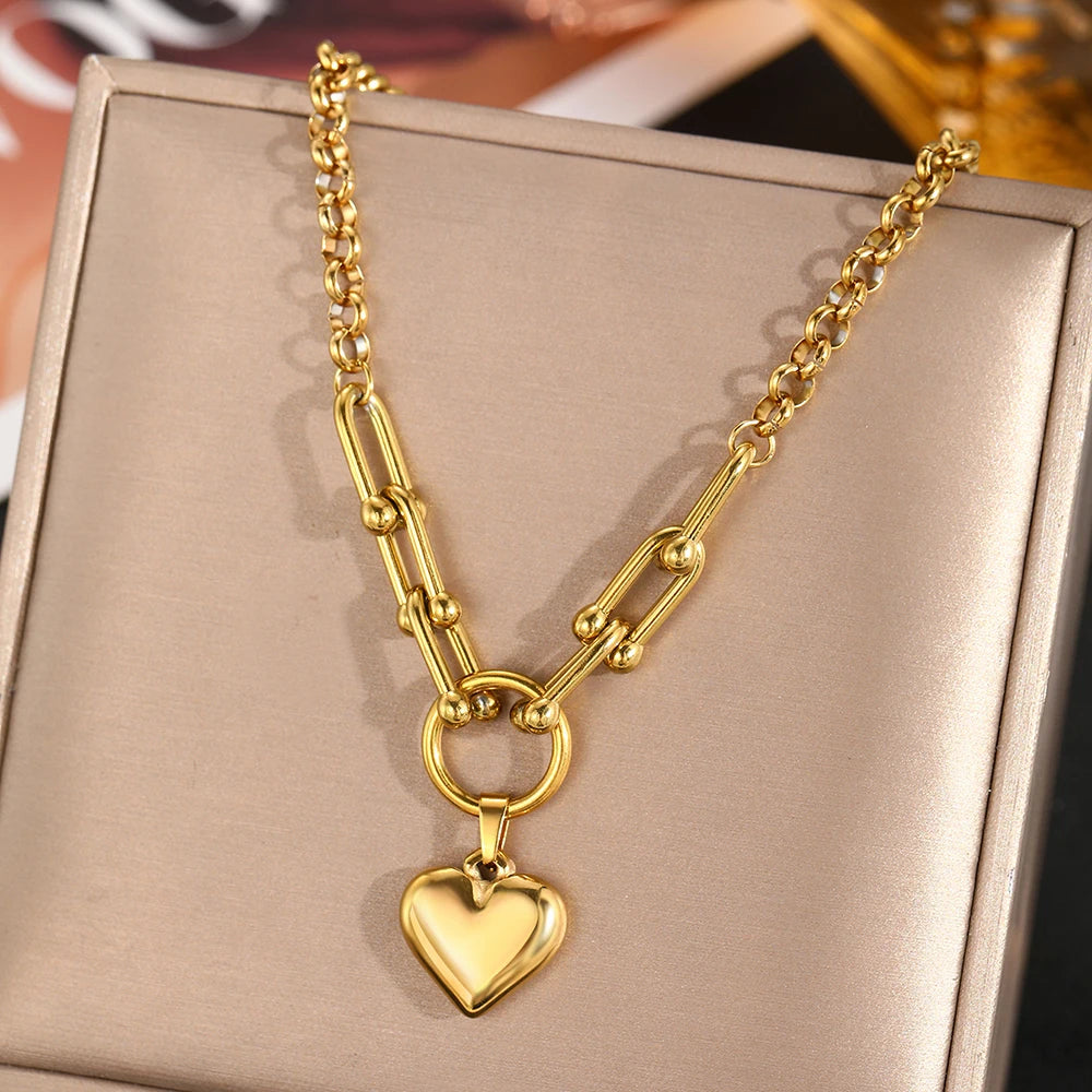 Peach Bloom Heart Necklace