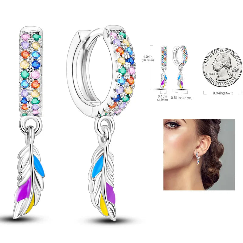 Cosmic Heart & Star Silver Hoops Collection