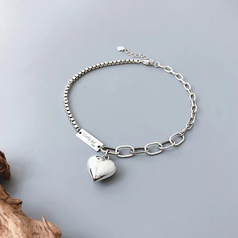 PureGrace Silver Heart Anklet