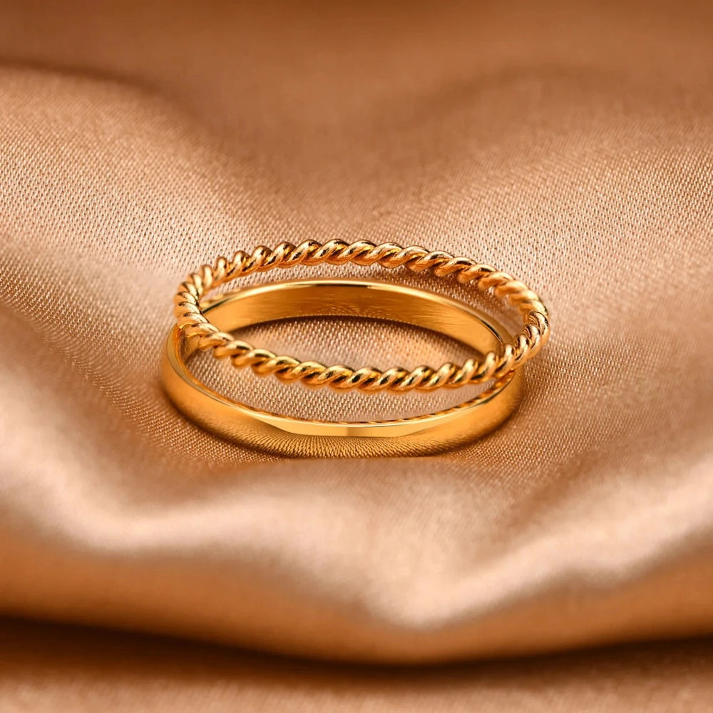 Golden Twist™ Stackable Ring