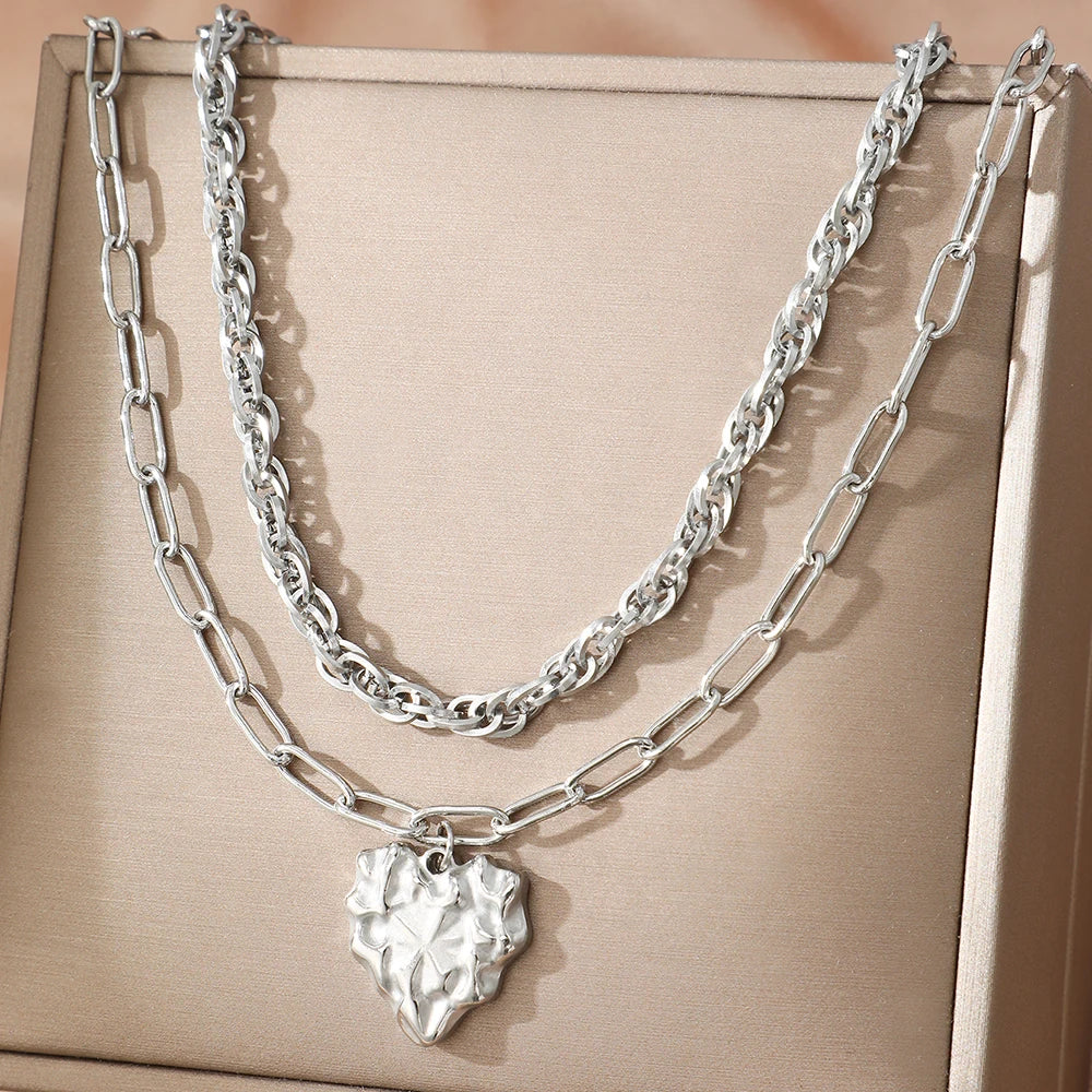 Élan Stacked Heart Necklace