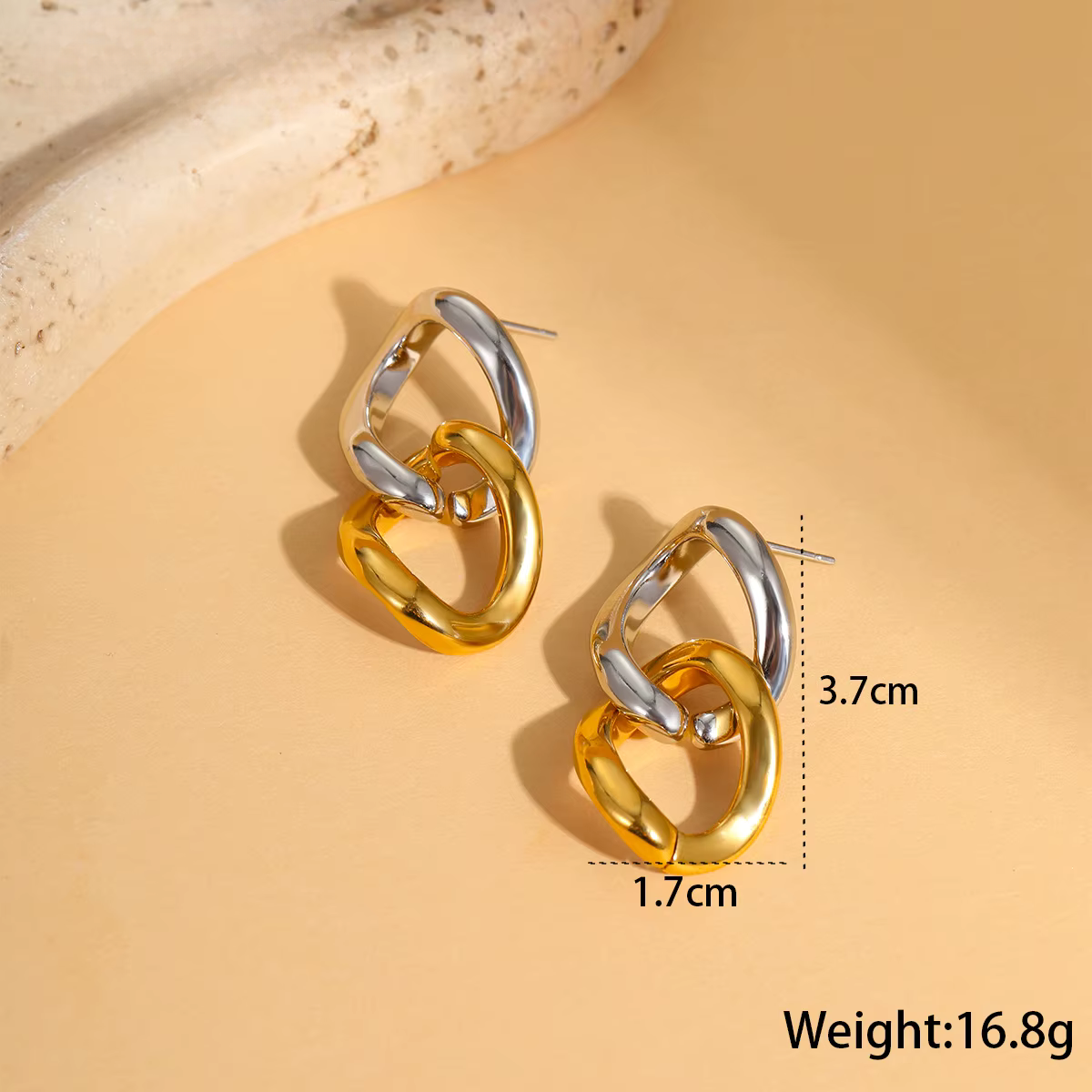 Ars Two-Tone Grace Studs