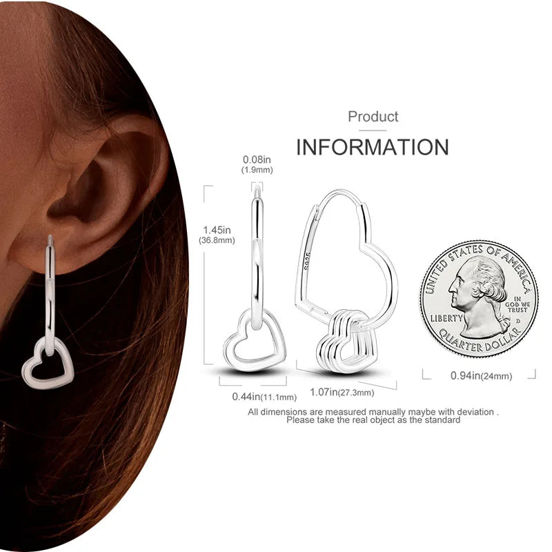 Cosmic Heart & Star Silver Hoops Collection