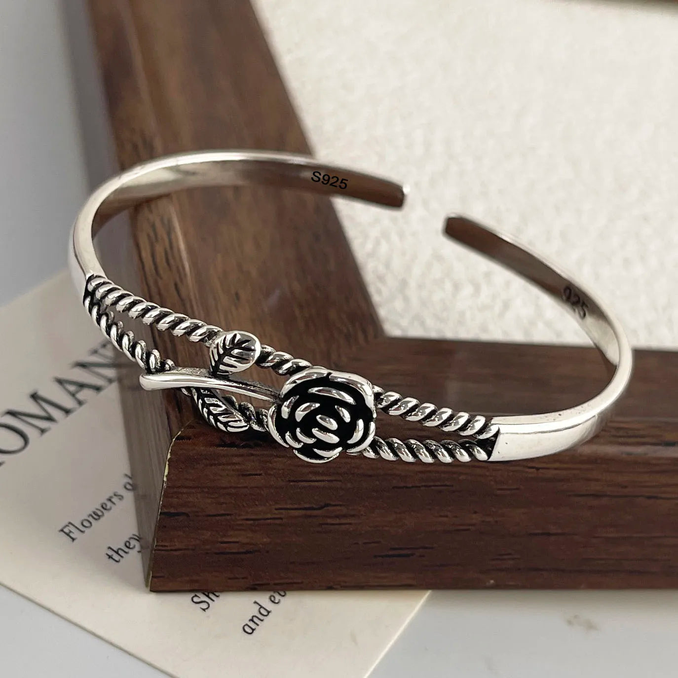 EternaBloom Vintage Silver Bracelet