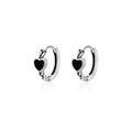 Midnight Heart Hoop Earrings