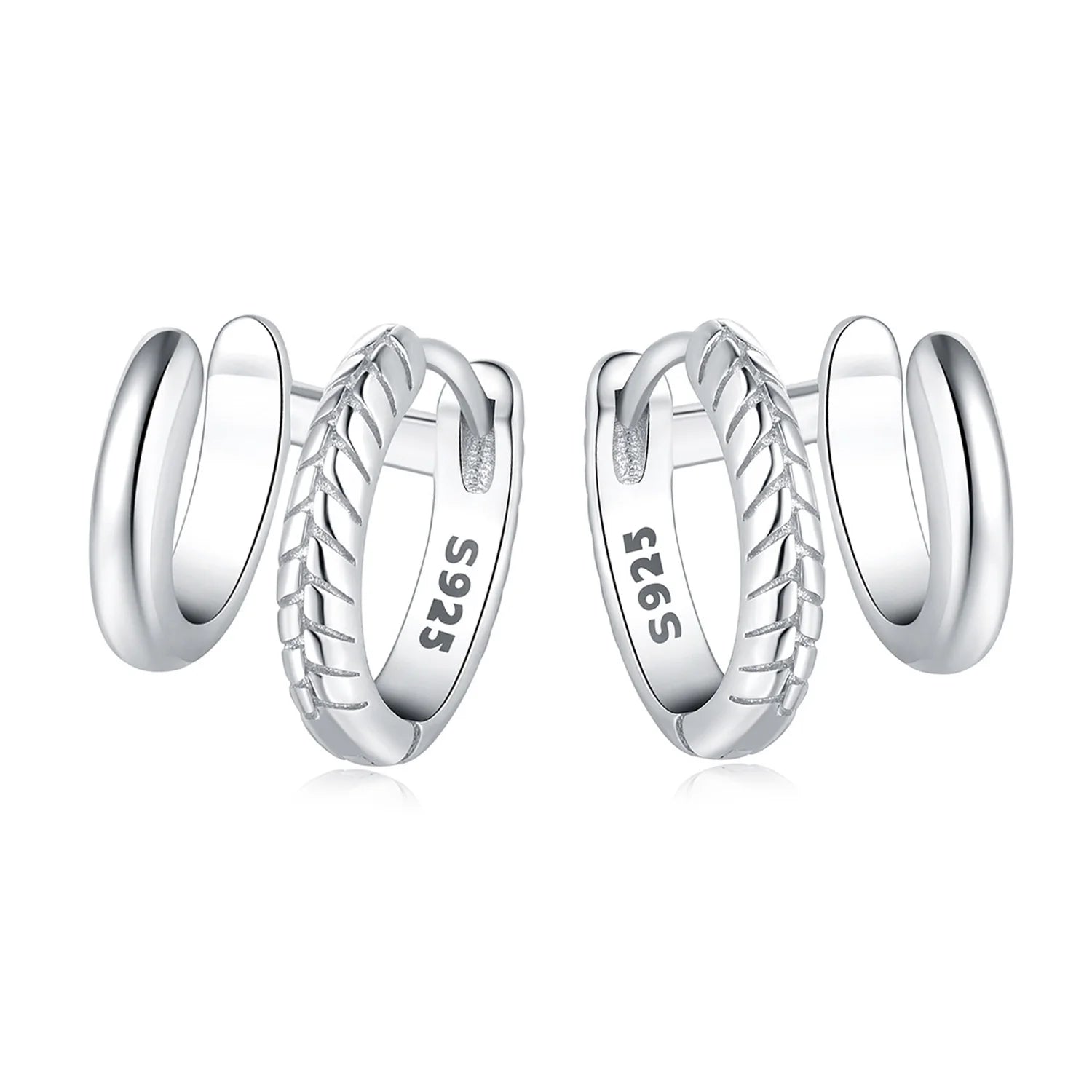 Lumineer Multi-Layer Sterling Hoops