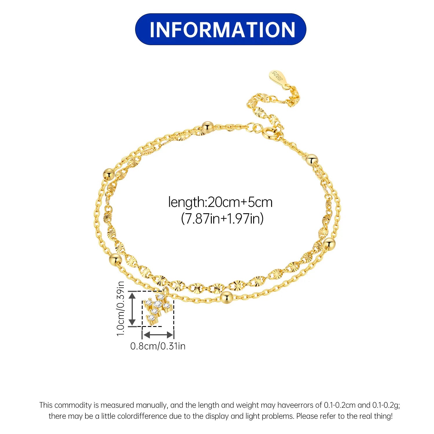 Orstarry Double Cross Grace Anklet