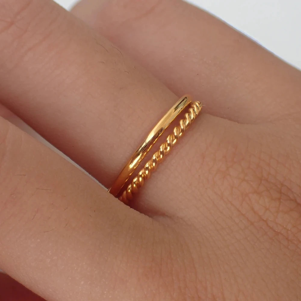 Golden Twist™ Stackable Ring