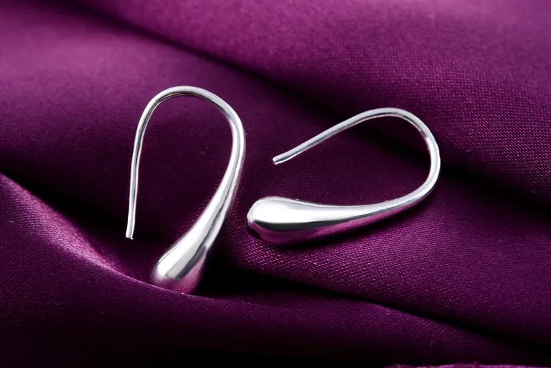 AquaGlow Sterling Hoop Earrings