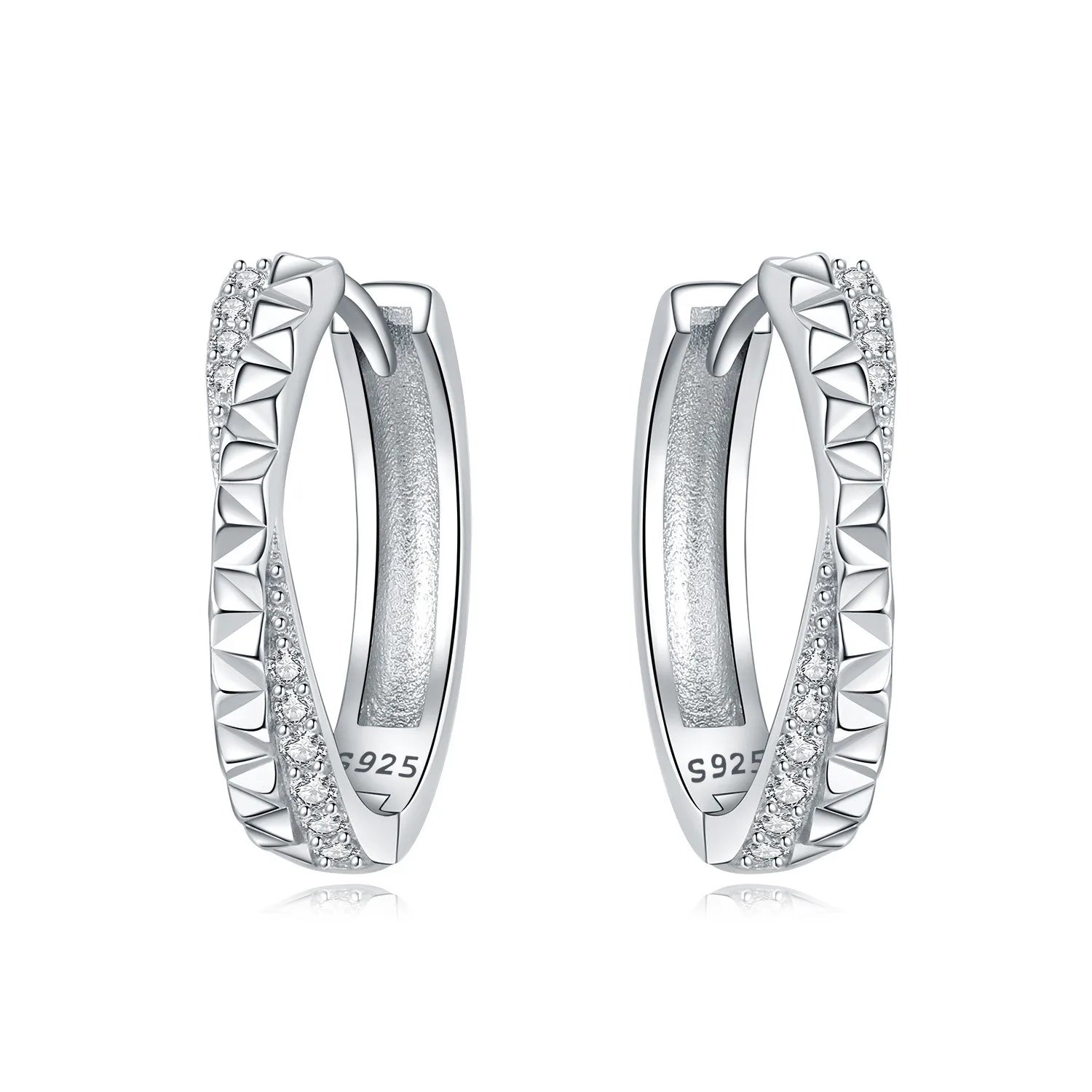 Lumineer Multi-Layer Sterling Hoops