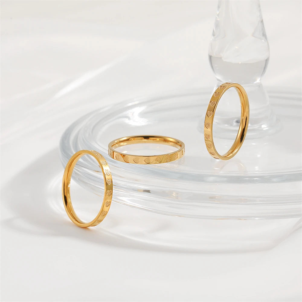 Golden Whisper Heart Ring