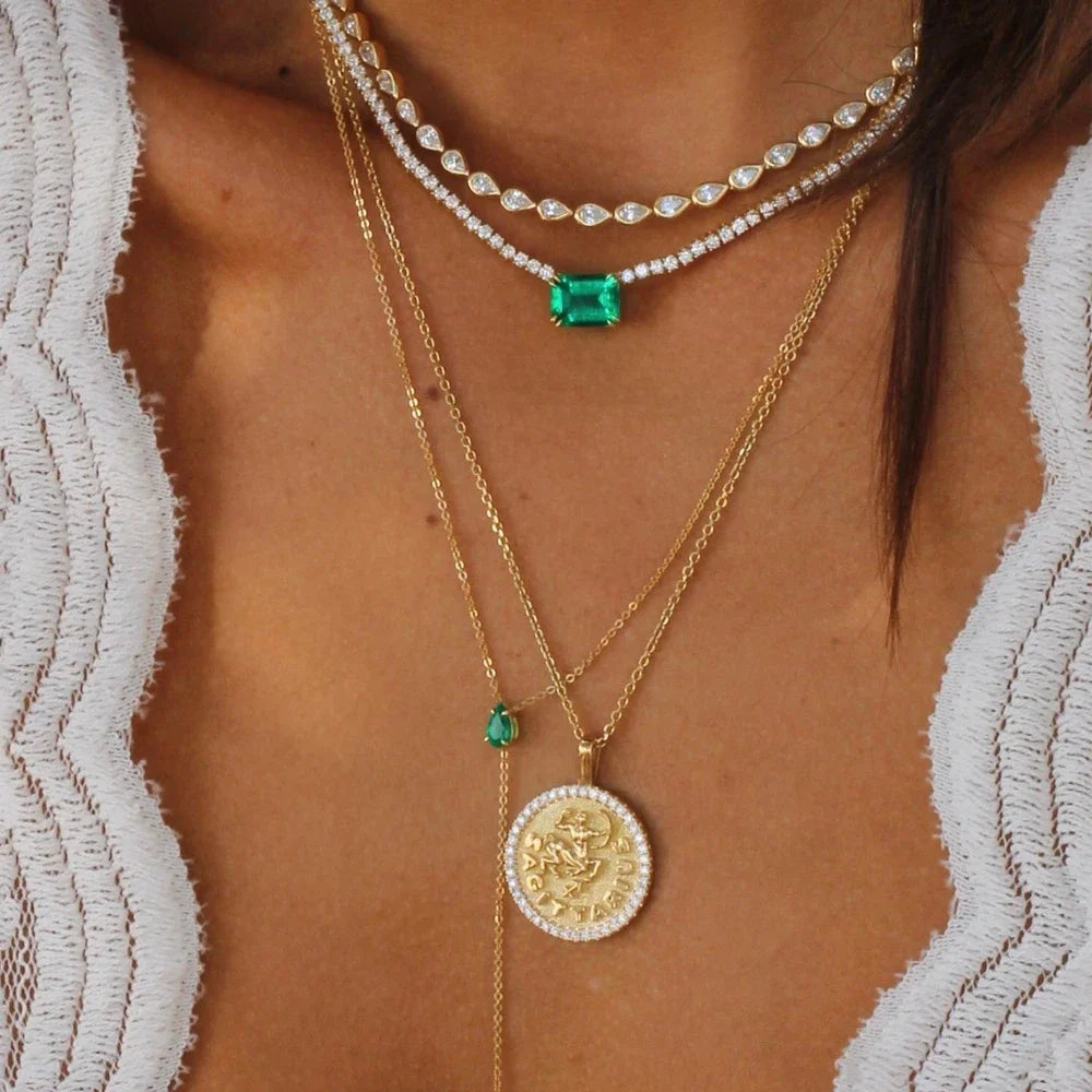 Aurelia EmeraldDrop Necklace