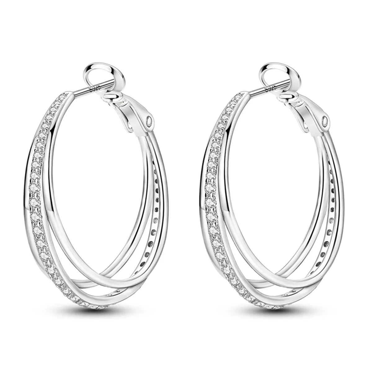 Lumineer Multi-Layer Sterling Hoops