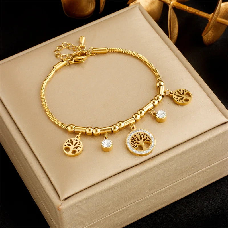 Vitalis Tree Gold Bangle