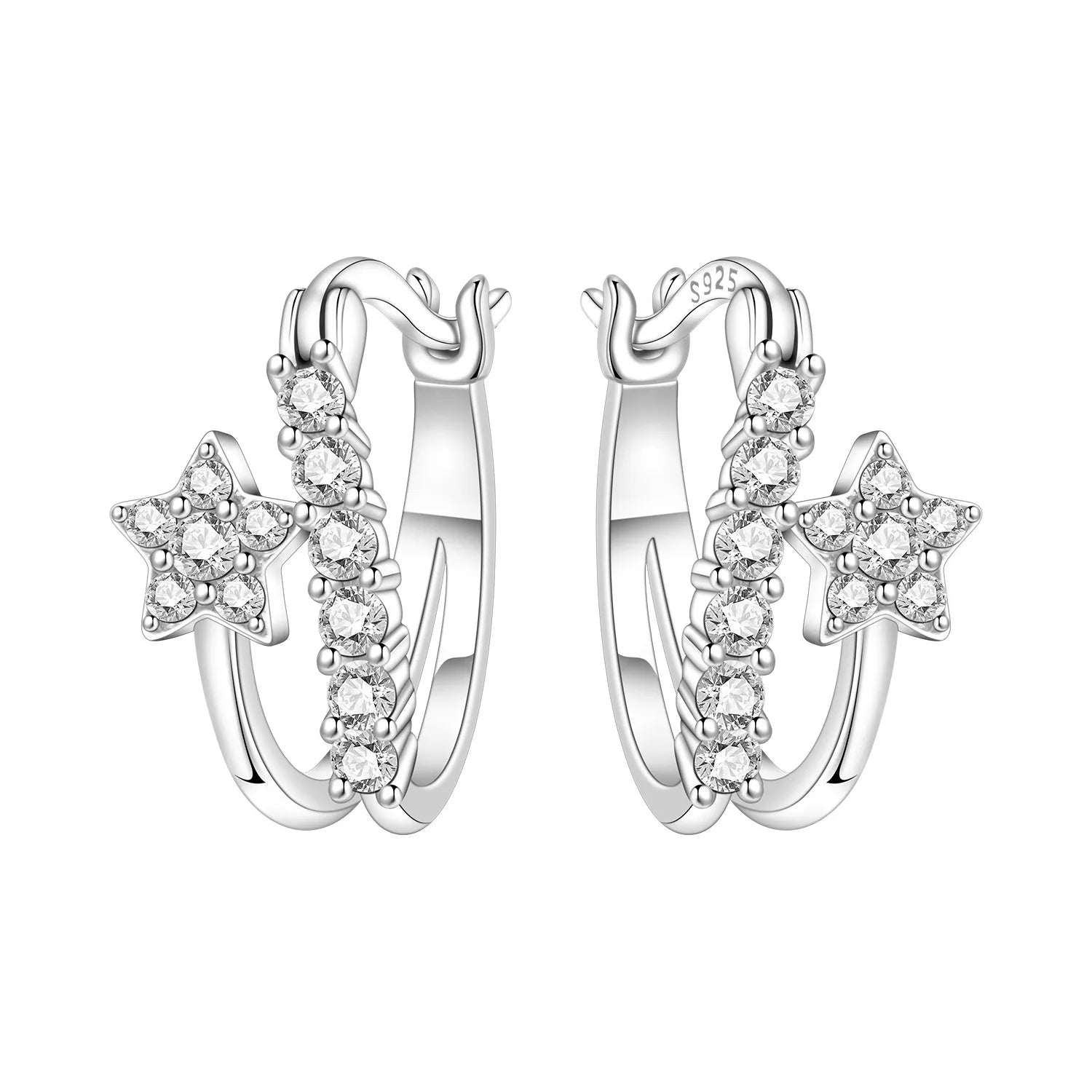 Lumineer Multi-Layer Sterling Hoops