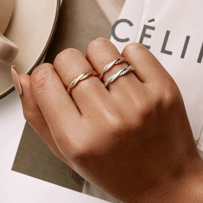 Gilded Spiral Spark Ring