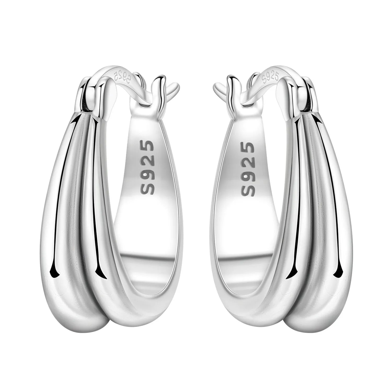 Lumineer Multi-Layer Sterling Hoops