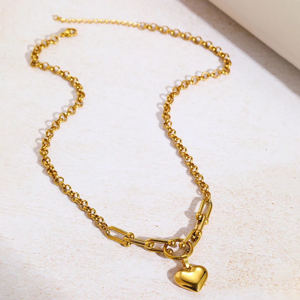 Peach Bloom Heart Necklace